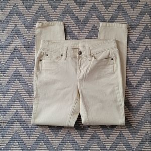 Loft petite light bone/yellow color modern skinny jeans